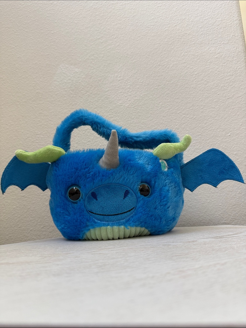 Plush Unicorn Dragon Dinosaur with Wings & Tail Trick or Treat Light Up Basket